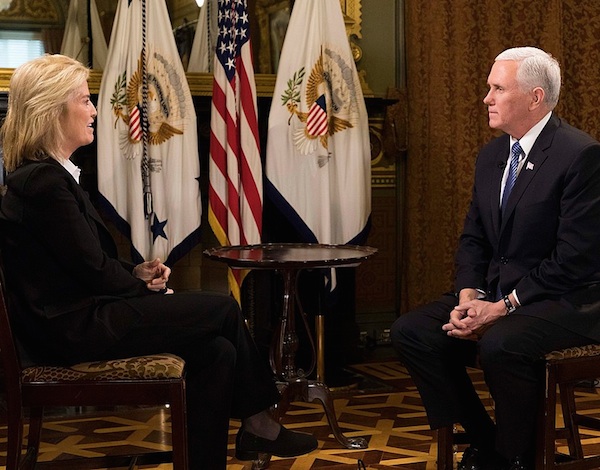 Van Susteren interviewing Vice President, Mike Pence on January 3 2018.