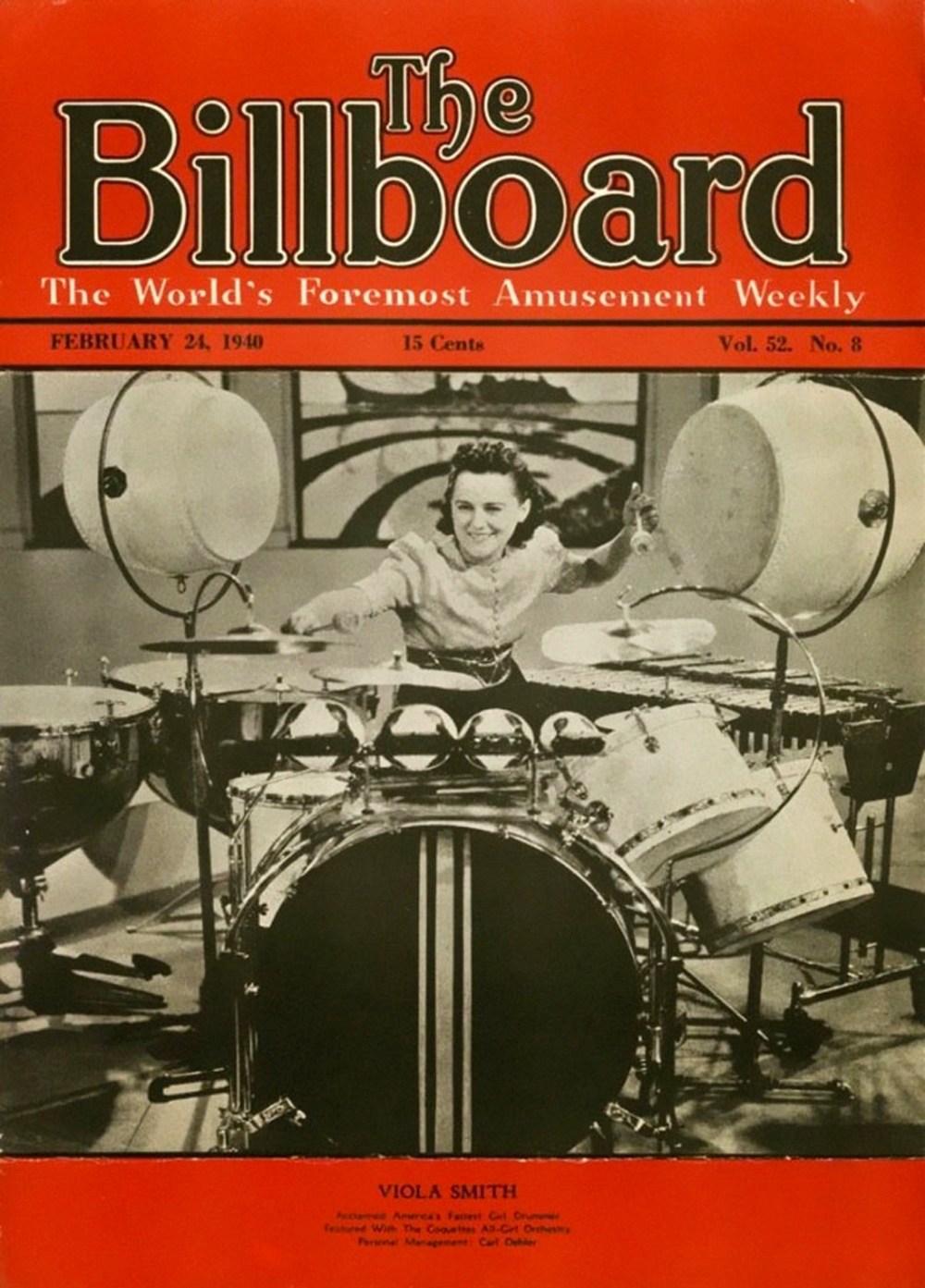 Viola Smith on the cover of Billbaord on February 24, 1940.