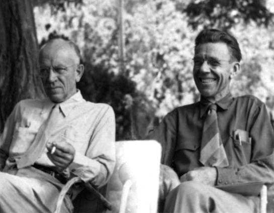 Muir with Teddy Roosevelt on Glacier Point in Yosemite National Park.